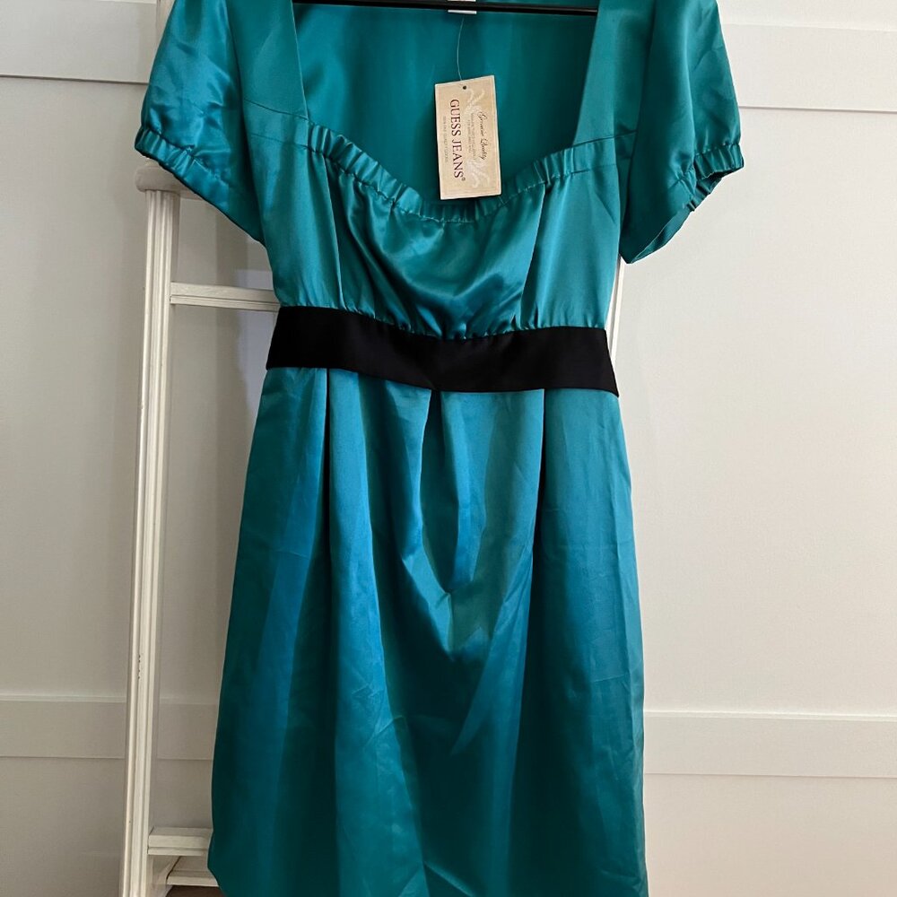 BNWT GUESS turkish sea satin cap blouson (M) - Picture 3 of 4